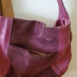 B Makowsky Leather/Suede Shoulder Bag